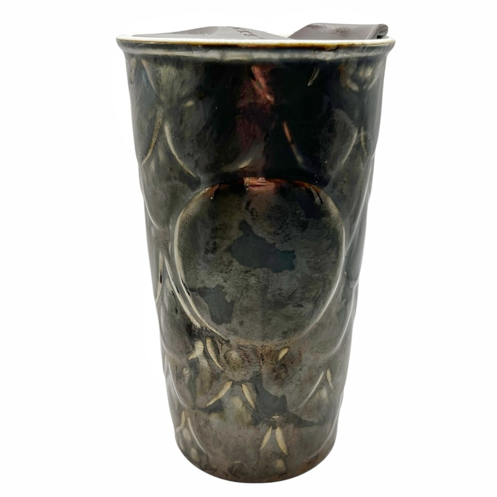 Indigo Bronze Siren Scales Ceramic Travel Mug